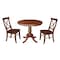 International Concepts Round 36 in Round Top Pedestal Table with 2 Chairs, Espresso, 36 in W, 36 in L, 29.1 in H, Wood K581-36RT-C613-2 - alternate 2